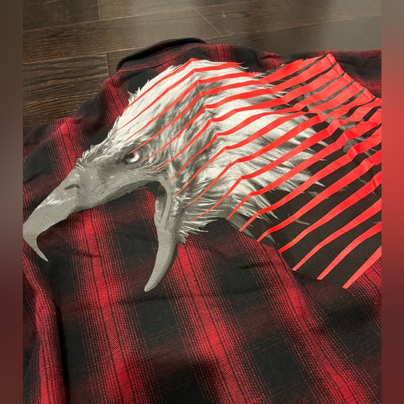 MARCELO BURLON iamens eagle print plaid check shirt - Picture 8 of 14